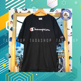 Áo Phông đen oversize Nam Nữ Champion ảnh thật