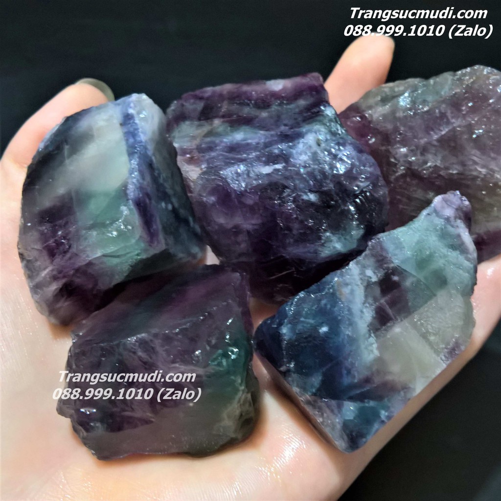 ĐÁ FLUORITE TÍM THÔ TỰ NHIÊN 100g HÀNG ĐẸP