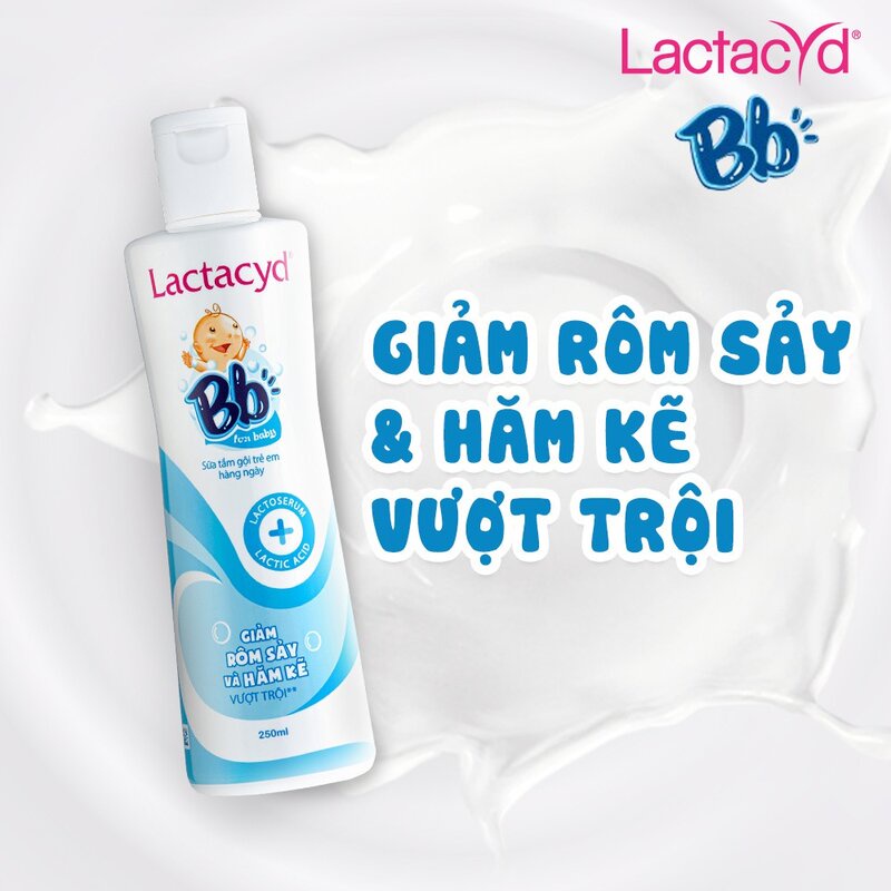 Sữa Tắm Gội Trẻ Em Hằng Ngày Lactacyd Giảm Rôm Sảy Và Hăm Kẻ, Bảo Vệ Và Nuôi Dưỡng Da và Tóc Bé