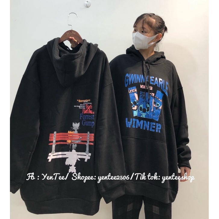 Áo hoodie Đen in hình Cute ( Size đại ) | BigBuy360 - bigbuy360.vn