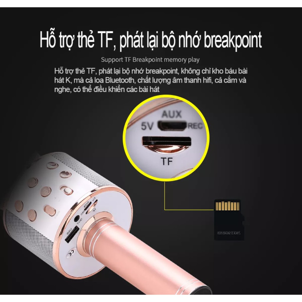 Micro Không Dây Bluetooth Bản Pro Nâng Cấp Âm Thanh Cực Hay Bảo Hành 12 Tháng