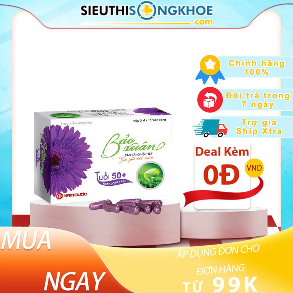 CHÍNH HÃNG_ Bảo Xuân 50+ (Tím) Hộp 30 Viên_CAM KẾT HOÀN TIỀN 200% NẾU PHÁT HIỆN HÀNG GIẢ