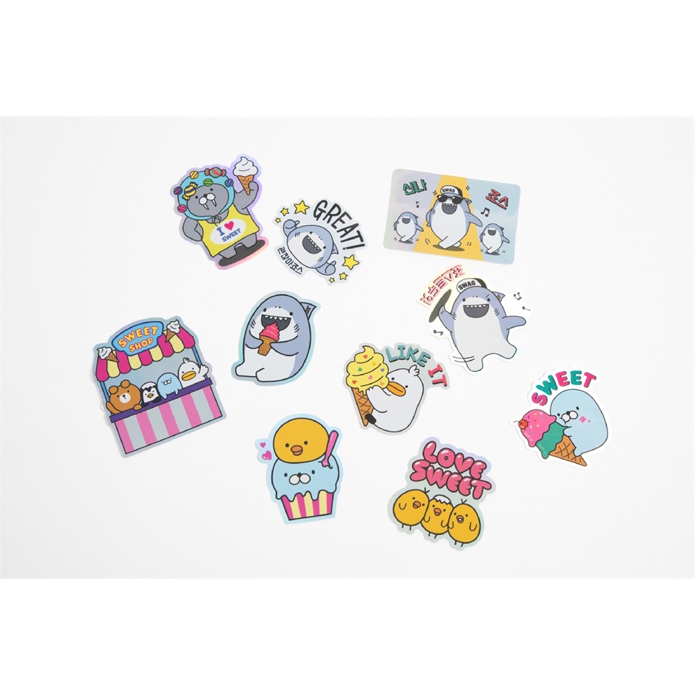 Set 10 Nhãn Dán ARTBOX Hàn Quốc Họa Tiết Những Người Bạn Galapagos