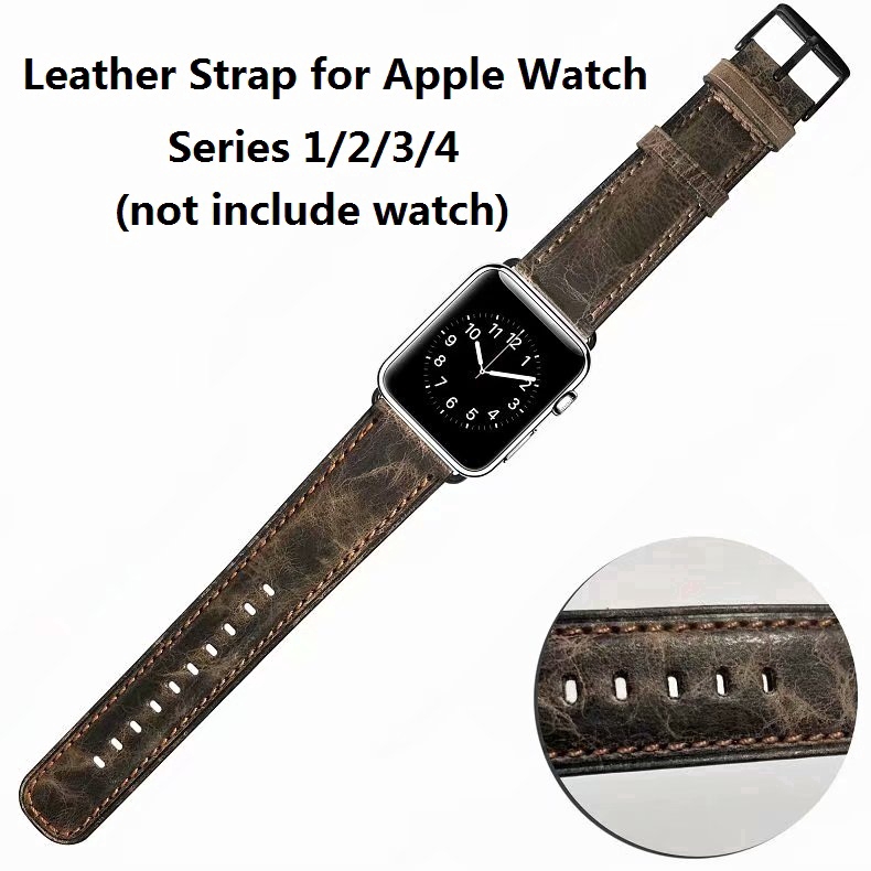 【Apple Watch Strap】Dây đeo bằng da cho đồng hồ Apple Watch Series 6 / se / 5/ 4 / 3 / 2 / 1 ( 38mm / 42mm / 40mm / 44mm )