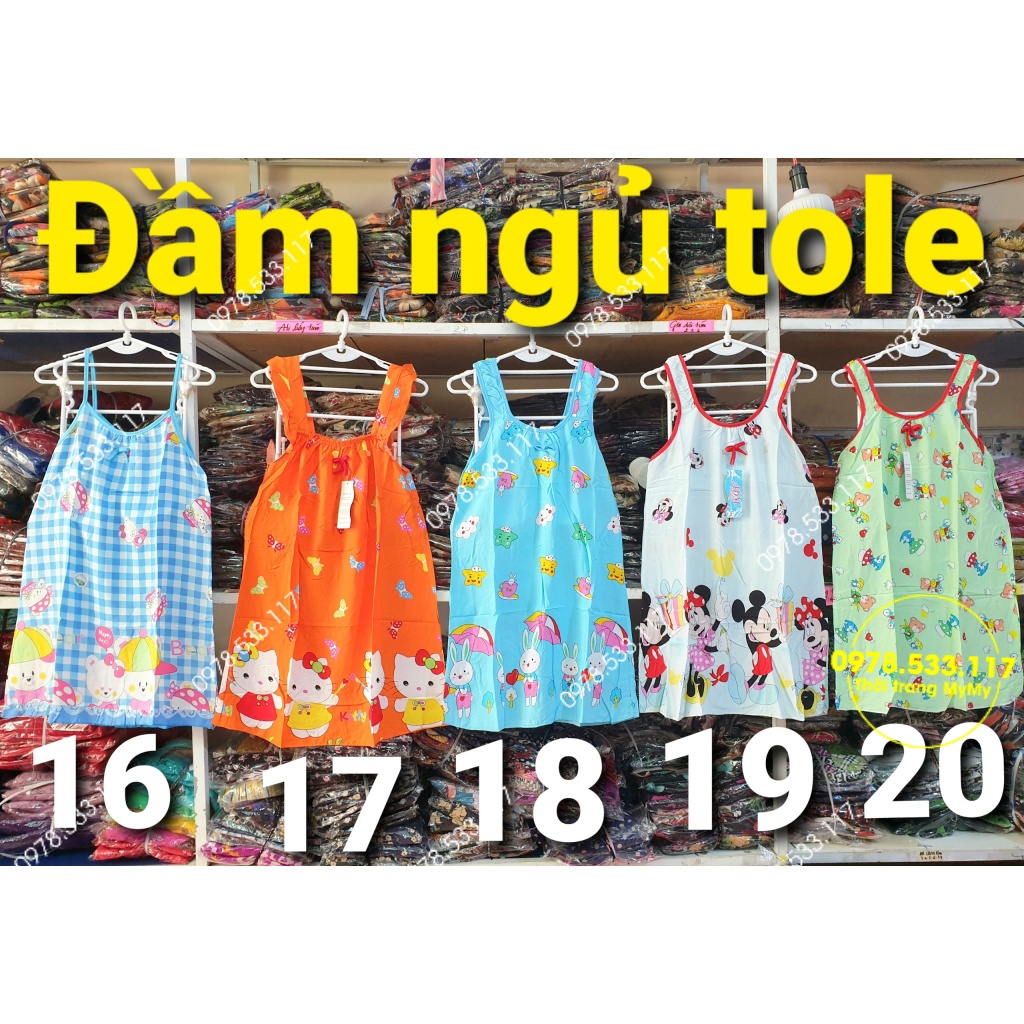 Đầm ngủ tole 2 dây dễ thương