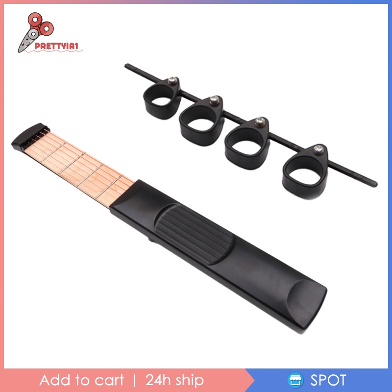 Dụng Cụ Luyện Tập Ngón Tay Đàn Guitar Prettyia1 6 Phím Màu Đen Cho Người Mới Bắt Đầu