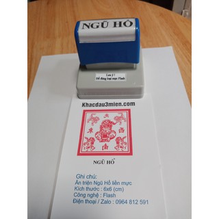 Ấn ngũ hổ liền mực, con dấu ngũ hổ liền mực chính hãng, sắc nét uy tín chất lượng