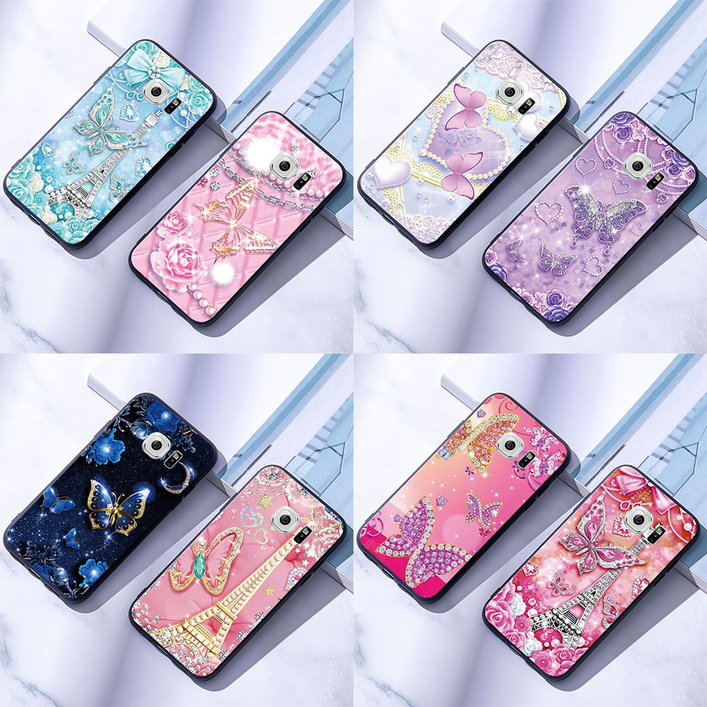 Ốp Điện Thoại Mềm Samsung Galaxy S6 / S6 Edge / S6 Edge Plus Bướm Kim Cương