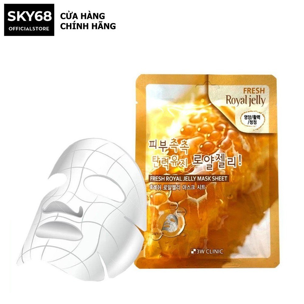 Mặt Nạ Dưỡng Sáng, Săn Chắc Da Sữa Ong Chúa 3W Clinic Royal Jelly Mask Sheet 23ml