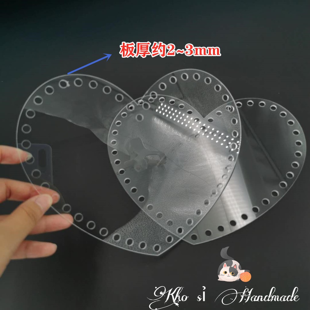 [ FREESHIP 50K ] Mica trái tim nhọn đầu chuyên làm túi xách handmade (1 tấm)