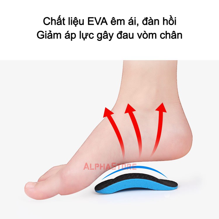 Lót Giày Bàn Chân Bẹt Dầy 2.3cm Chất Liệu EVA - Lót Giày Y Khoa Hỗ Trợ Điều Trị Chân Phẳng, Tạo Vòm Chân (Chỉ Người Lớn)