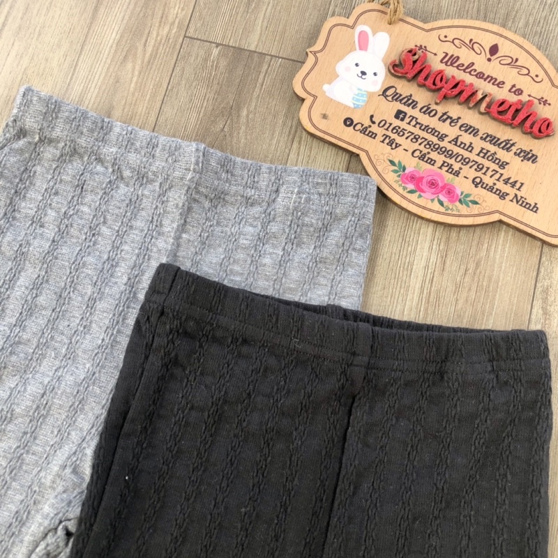 Quần legging len tăm bèo nhún ống chân cho bé gái xuất dư