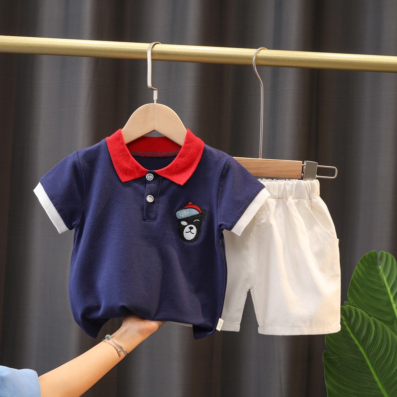 Set Áo Thun polo + Quần Short Thời Trang Cho Bé
