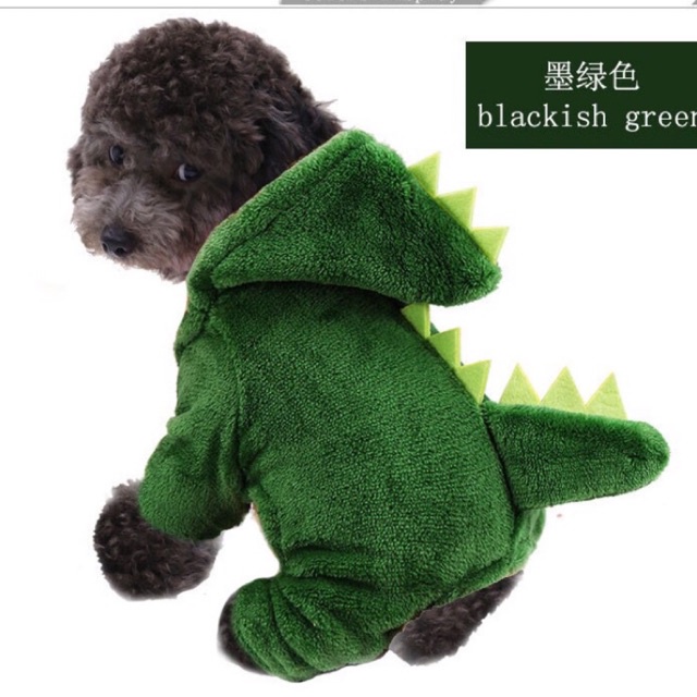 ÁO MÙA THU ĐÔNG MẪU KHỦNG LONG XANH CHO THÚ CƯNG