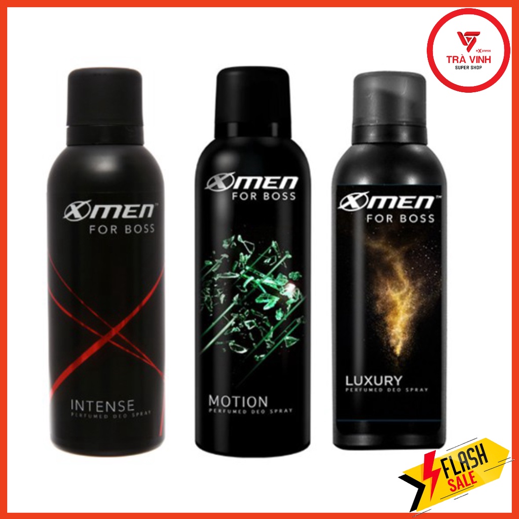 Xịt khử mùi toàn thân Xmen For Boss  thể tích 150ml/chai đủ màu: Đỏ - Intense, Vàng - Luxury, Xanh - Motion.