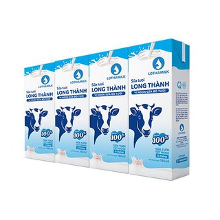 Sữa tươi tiệt trùng Lothamilk ít đường ( Lốc 4 hộp × 180ml )