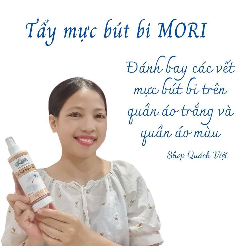 Tẩy mực bút bi MORI - TẨY SẠCH BAY MỰC TRÊN QUẦN ÁO, ĐỒ DA, chai 250ml