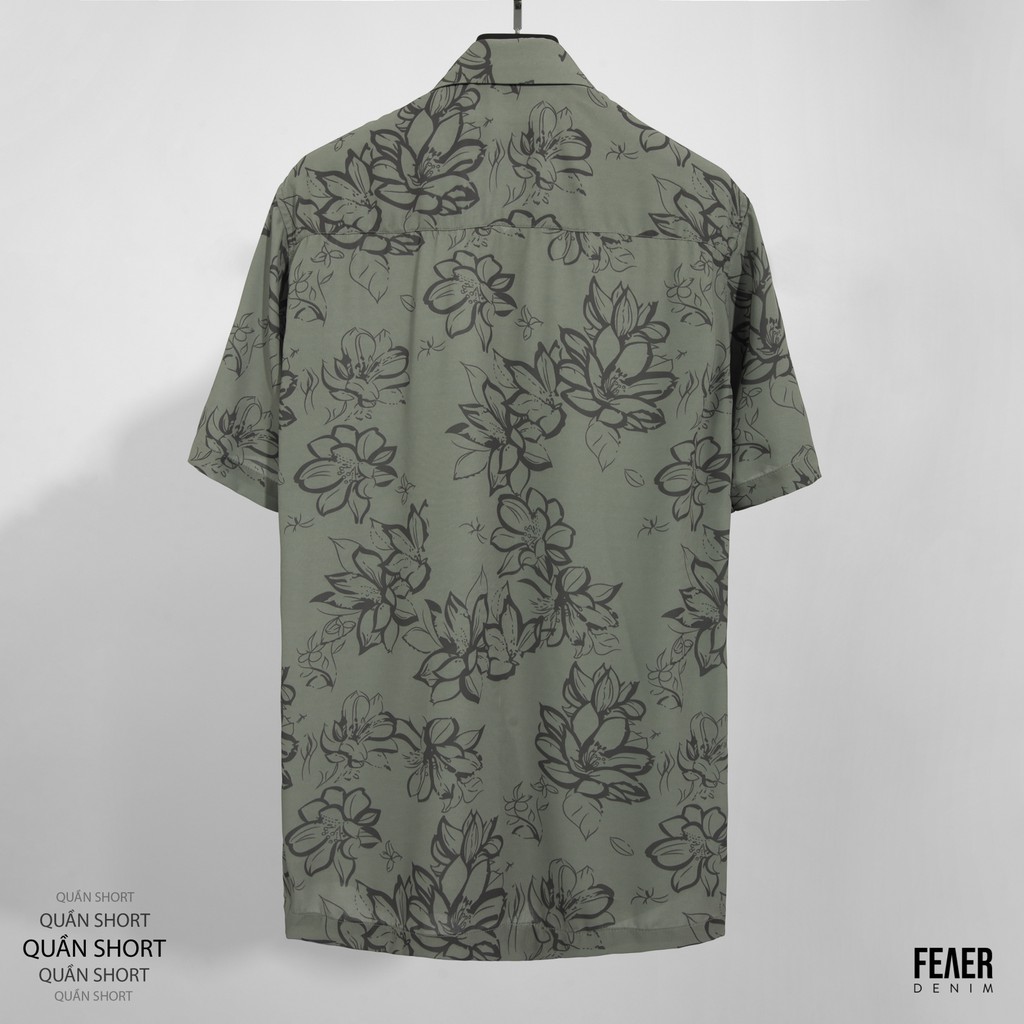 Áo sơ mi nam Cổ bẻ họa tiết hoa xám Florida chất Lụa chéo thoáng mát - FEAER DENIM | BigBuy360 - bigbuy360.vn
