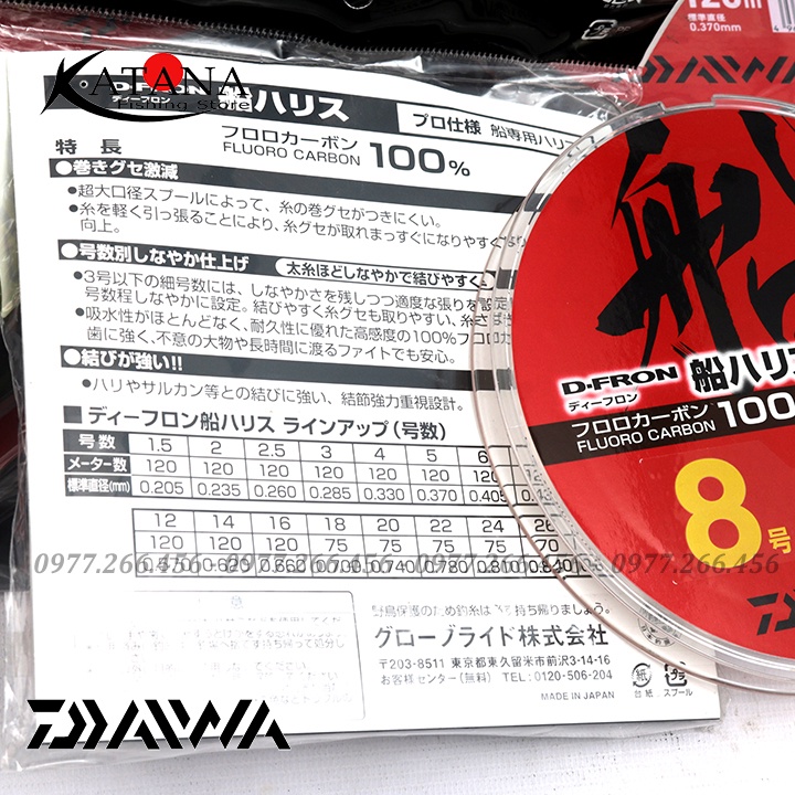 Dây Leader FlouroCarbon Daiwa D-Fron - Bán lẻ 10m - Made in Japan