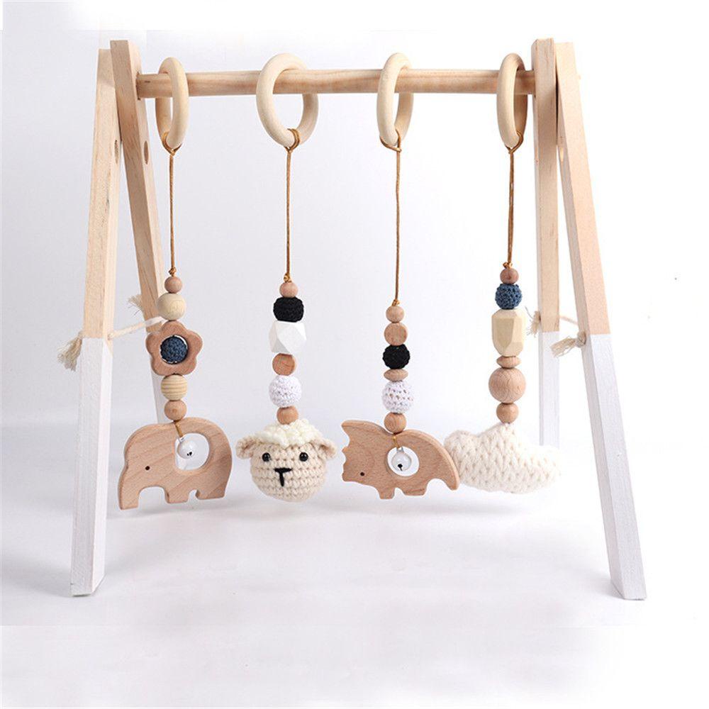 Bộ 4 Lục Lạc Gỗ Hình Thú Hoạt Hình Trang Trí Phòng Bé
