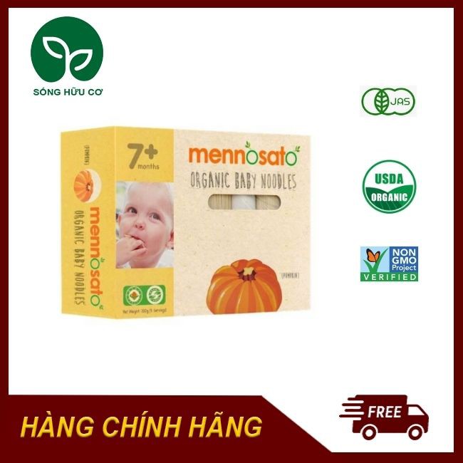 Mì sợi ăn dặm rau củ hữu cơ cho bé Mennosato vị bí ngô - Date:27/3/2022 - 20/9/2022