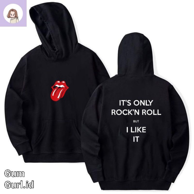 The ROLLING STONE Áo Khoác Hoodie Bằng cotton Lông Cừu / Lông Cừu Cỡ Lớn Không Khóa Kéo Phong Cách ROCK Dành Cho Nữ/Người Lớn