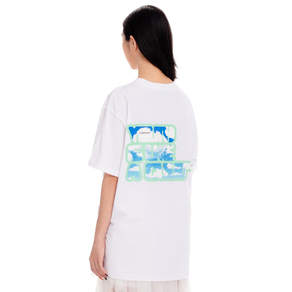 5THEWAY® /cloud boy/ SQUARE TEE™ in WHITE aka Áo Thun Tay Ngắn Trắng