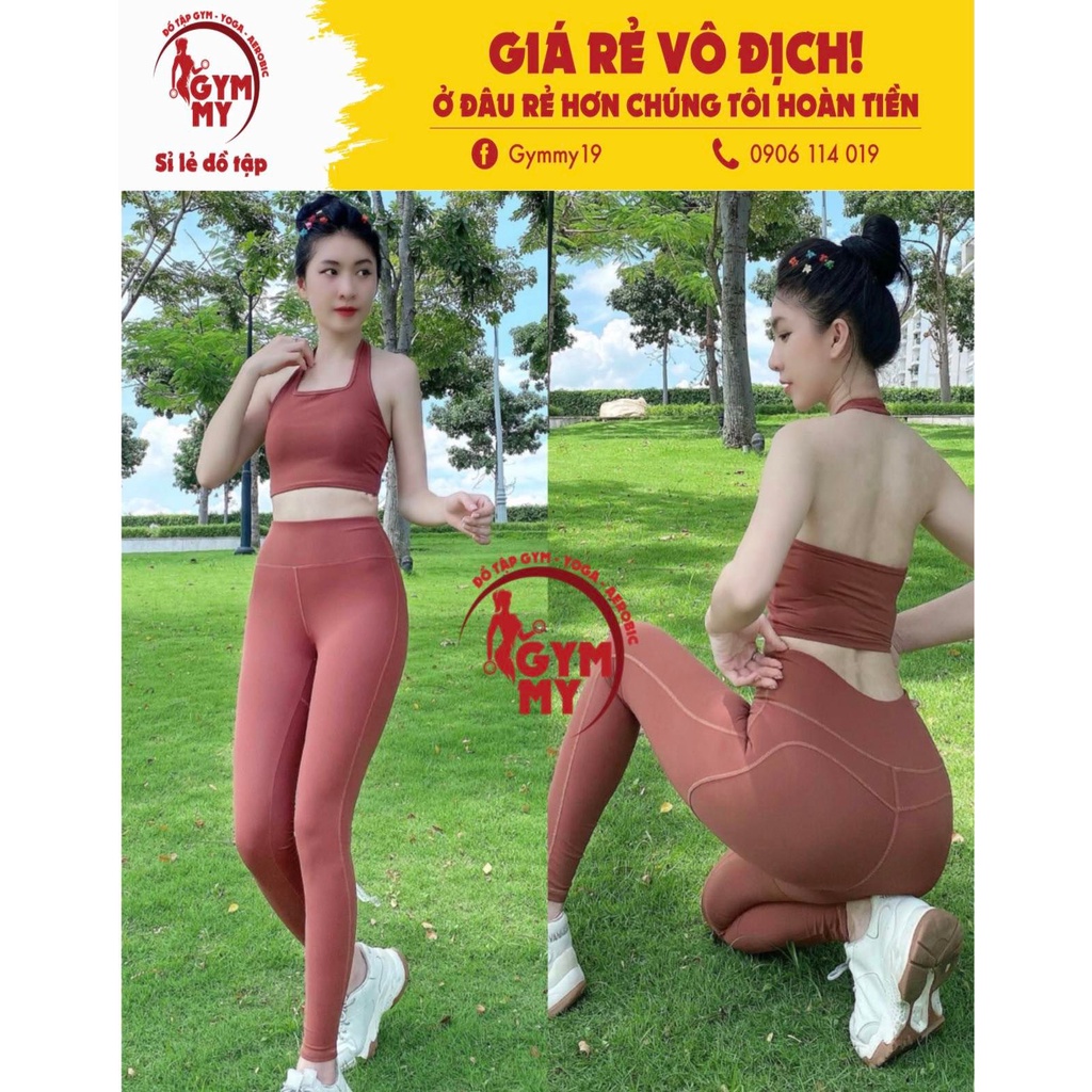 Set Dài Cổ Yếm Thể Thao ⚡️ HÀNG XUẤT KHẨU ⚡️ Tập Gym - Yoga - Aerobic