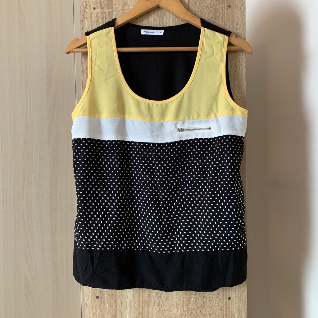 Áo sát nách thun phối voan VALLEY GIRL