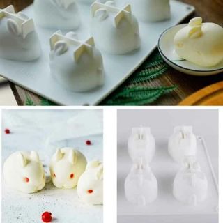 Khuôn Silicon 6 Con Thỏ Siêu Cute