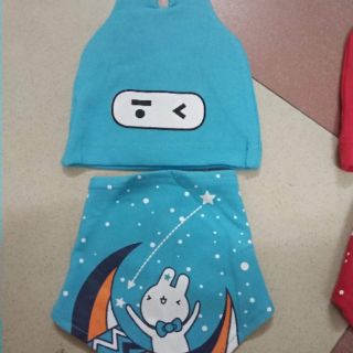 Set mũ kèm yếm tai thỏ