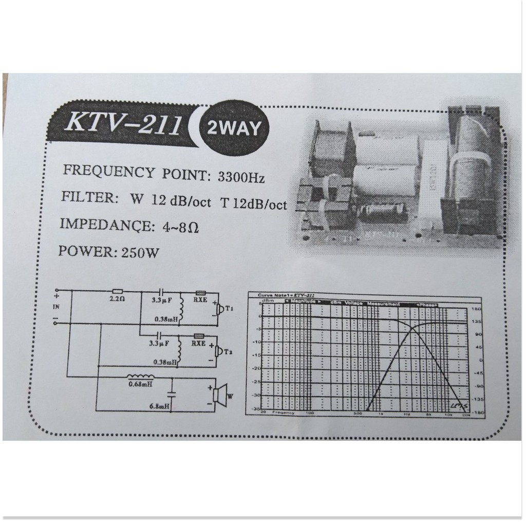 MẠCH PHÂN TẦN 3 LOA KTV211 - 1 BASS 2 TREBLE - GIÁ MỘT MẠCH