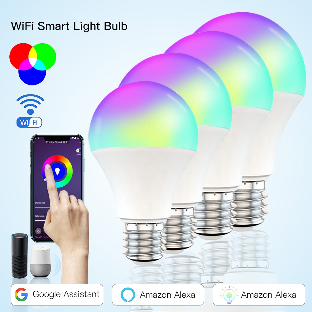 Bóng đèn thông minh E27 15W kêt nối wifi điều khiển bằng Alexa Google