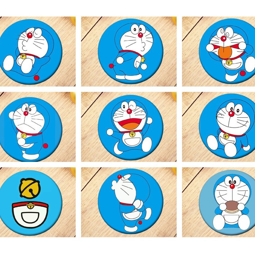 Huy hiệu cài áo in hình DORAEMON CHÚ MÈO MÁY ĐẾN TỪ TƯƠNG LAI