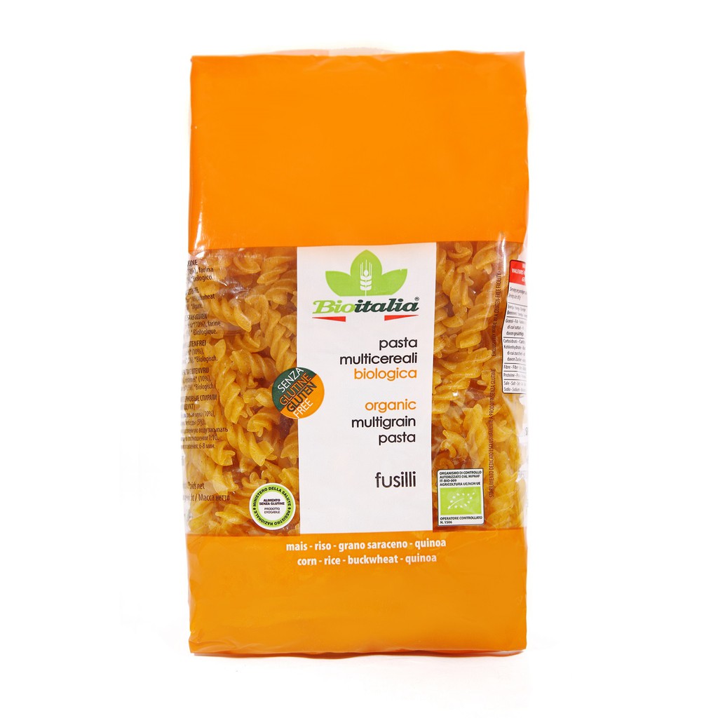 Nui Xoắn Fusilli Multigrain Hữu Cơ BioItalia (340g) - Organic Gluten free Multigrain Fusilli