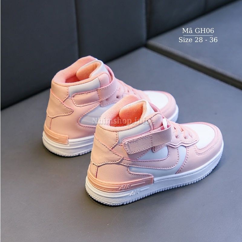 Giày thể thao cổ cao cho bé gái 4 - 12 tuổi thể thao kiểu dáng sneaker năng động và cá tính đi học đi chơi GH06