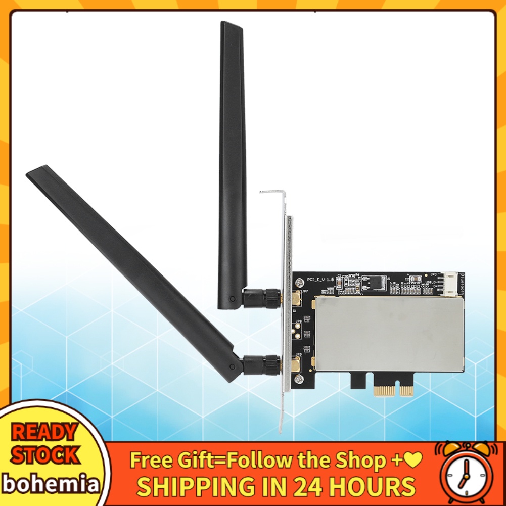 Thẻ chuyển đổi card mạng không dây Mini PCI E sang AC wifi dành cho Windows 7/ Windows 8/ Windows 10