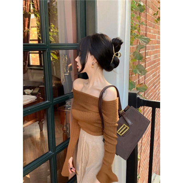 ✨💕Áo tay dài xẻ vai thanh lịch kèm chút sexy nhẹ nhàng💕