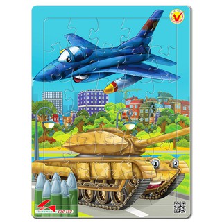 Tranh xếp hình phát triển trí tuệ cho bé Tia Sáng Jigsaw Puzzle 30 mảnh - Máy bay chiến đấu và xe tăng - MSP: 030-152