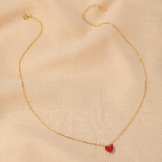 Simple Korean Style Red Heart Pendant