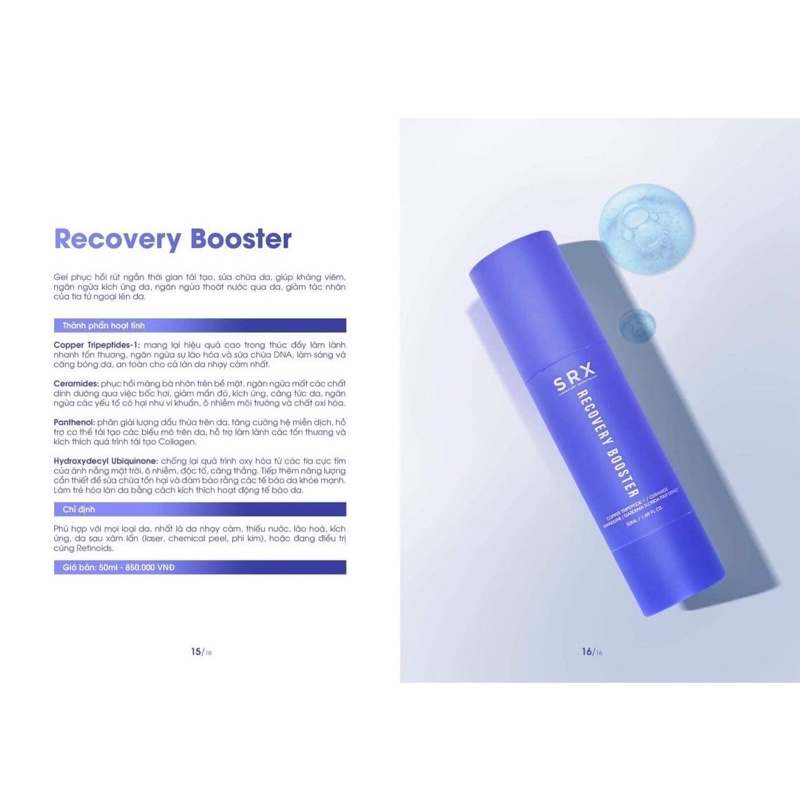 SRX Recovery Booster 50ml gel dưỡng phục hồi (Chính hãng)