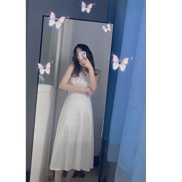 [OD] Váy maxi trắng hở lưng siêu xinh đi biển du lịch mùa hè 2021