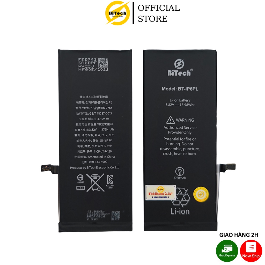Pin điện thoại dung lượng cao BITECH BT-6PLUS ( dung lượng 3760 mAh )