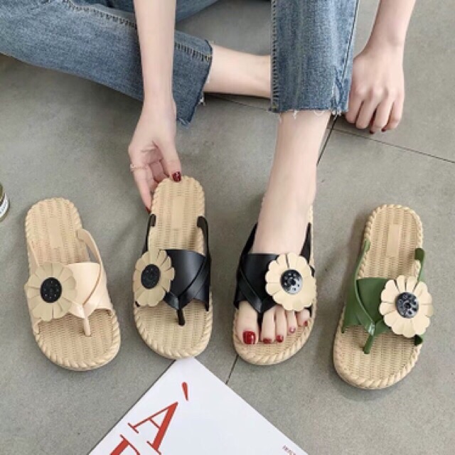 ( VIDEO + Ảnh Thật ) DÉP XỎ NGÓN GIẢ CÓI HOA HƯỚNG DƯƠNG GIÁ SIÊU RẺ | BigBuy360 - bigbuy360.vn