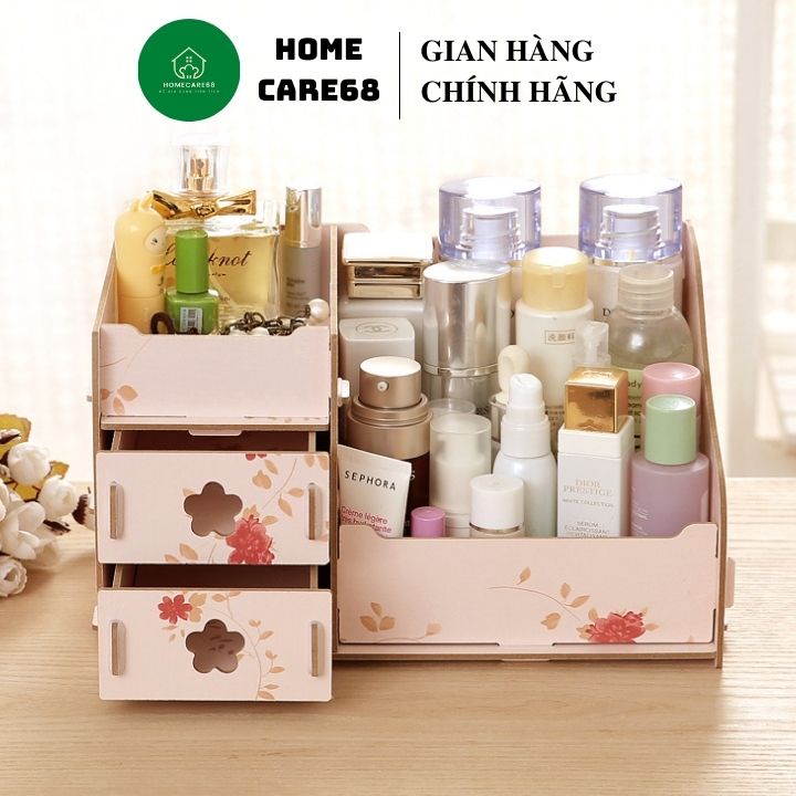 Tủ gỗ đựng mỹ phẩm 3 tầng cao cấp để bàn nhiều màu, dày dặn chắc chắn, tiện lợi để trang trí và sắp xếp đồ dùng gọn gàng