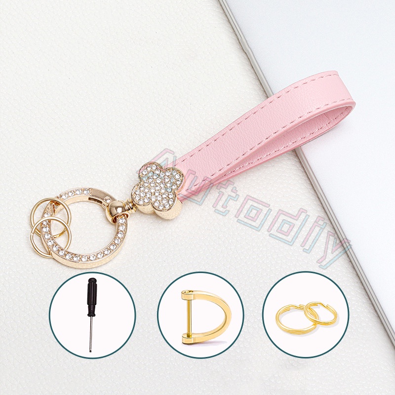 Móc Khóa Da Hình Cỏ Bốn Lá Sáng Tạo Cho Nữ