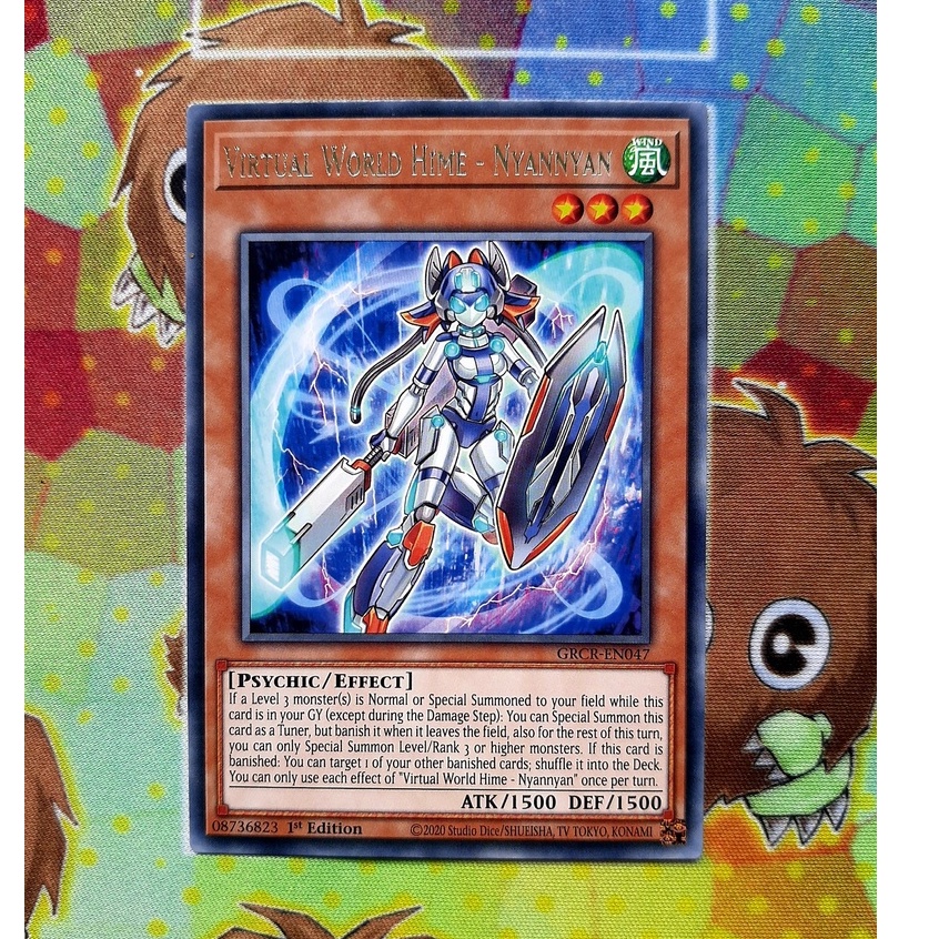 [ ĐỖ LẠC SHOP ]  THẺ BÀI YUGIOH MONSTER  - Virtual World Hime - Nyannyan - PHRA-EN099 - Super Rare 1st Edition