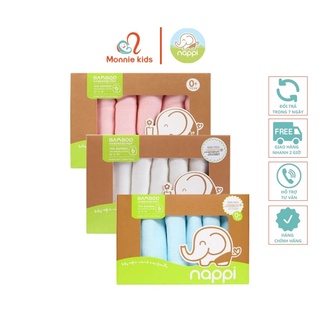 Set 6 khăn sữa sợi tre 2 lớp Nappi 30x30cm kháng khuẩn an toàn cho bé - Monnie Kids