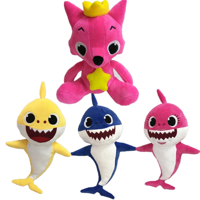 Cartoon PinkFong Plush Toys Fox Toy Sharks Dolls Children Baby Animal kid gift