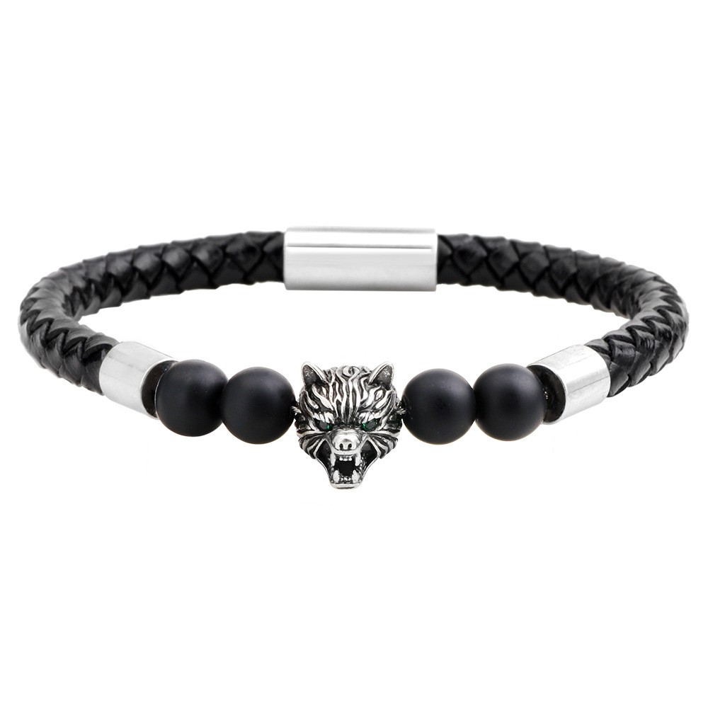 Vòng Tay Da Mặt Hình Đầu Hổ Cá Tính | BigBuy360 - bigbuy360.vn